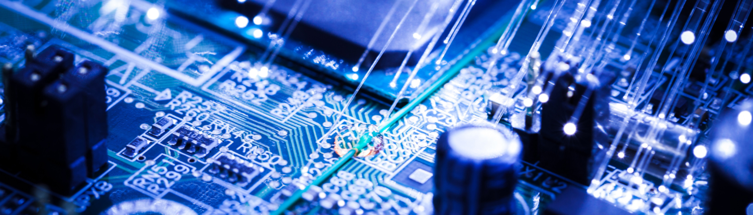 scheda elettronica con fibre ottiche